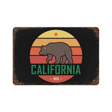 California Republic Bear Tin Signs