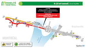 Tunnel Lafontaine Fermeture Juillet 2022 - Louis-Hippolyte-La Fontaine tunnel and Pie-IX bridge closed this weekend