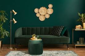 green velvet sofa coffee table pouf