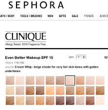 Clinique Even Better Foundation Shades Chart