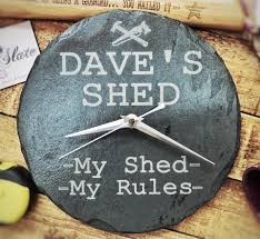personalised slate shed clock 22cm