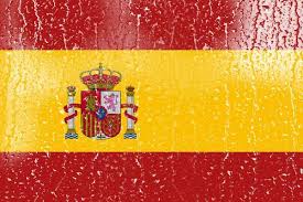 3d Flag Of Spain On A Glass With Water