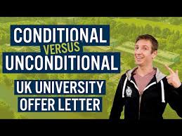 university offer letter conditional