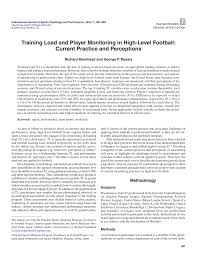 training load and player monitoring