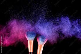 explosion colorful makeup powder stock