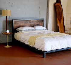 kraftig platform bed with rough walnut