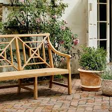 Fretwork Teak Three Seat Garden Bench