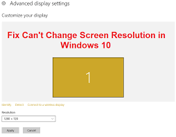 Then click the apply and ok buttons. Fix Can T Change Screen Resolution In Windows 10 Techcult