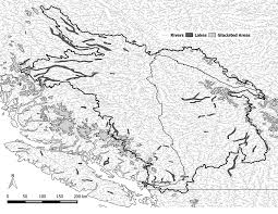 The Fraser River Basin Highlighting Lakes Natural And Man