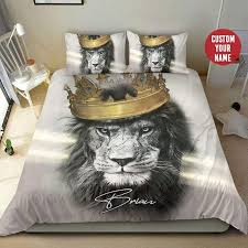 lion crown king bedding personalized