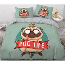 Double 3d Cartoons Pug Dog 55150 Bed