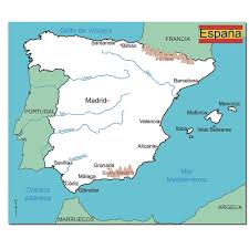 This map shows a combination of political and physical features. Simple Map Of Spain Mandalayrestaurantcafe Net