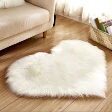 30x40cm heart shaped fluffy rug gy