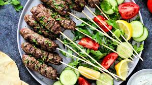 beef kofta kebabs with tzatziki sauce