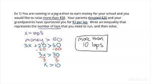 Word Problem By Writing An Inequality