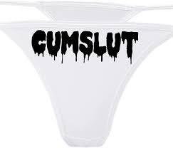 Knaughty Knickers - Cumslut White Thong Panties - DDLG CGL BDSM Underwear  for Your Baby Cum Slut : Clothing, Shoes & Jewelry - Amazon.com