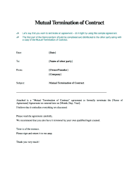 sle termination of contract letter