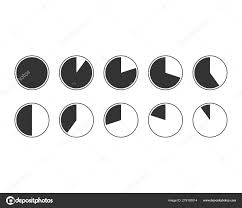 Set Pie Chart Icons Circle Diagram Vector Collection
