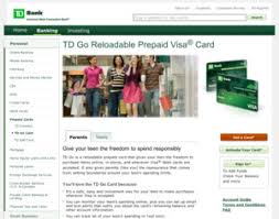 It is very easy to activate your new td bank visa debit card. Td Bank Td Go The Reloadable Prepaid Card For Teens Td Bank