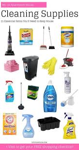 Save on cleaners and disinfectants for all your home and business cleaning needs. 21 Must Have Cleaning Supplies To Keep Your New Place Spotless Of Life Lisa Cleaning Cleaning Supplies First Apartment Essentials
