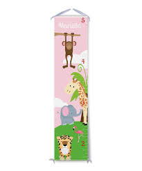 Poppy Bloom Pink Jungle Friends Personalized Growth Chart