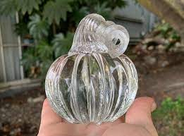 Glass Pumpkin Paperweight 3 Clear