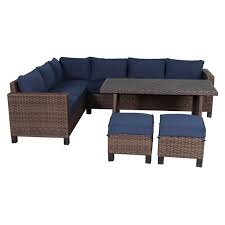 Patio Wicker Dining Sectional Set