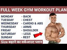 gym workout plan for muscle gain