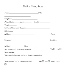 Medical History Template Medical History Form Patient