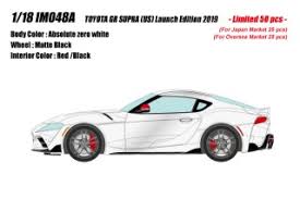 (4.111111111111111 reviews) 2019 toyota camry xse. Toyota Gr Supra Us Launch Edition 2019 Adsolute Zero White Red Interior Diecast Car Hobbysearch Diecast Car Store