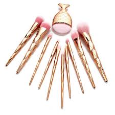 11pcs diamond rose gold makeup brush set