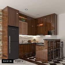 Terbaru Contoh Kitchen Set Dengan Hpl Warna Coklat Glossy Di Jl Tebet Barat Jakarta Selatan Gavin By Portu Kitchen Set Jakarta