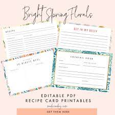 fl recipe card template free