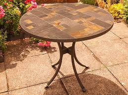 Mosaic Slate Top 90cm Table
