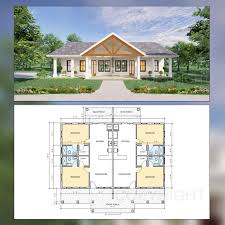 Gable Truss Duplex House Plan Design