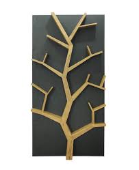 Dexter Wood Wall Tree Shelf With Black