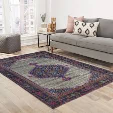 brown purple hand knotted persian