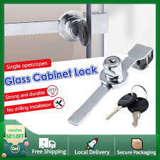 Glass Cabinet Lock With Keys Sliding