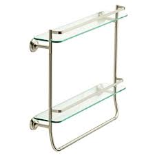 Double Glass Shelf With Towel Bar