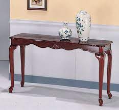 Cherry Finish Wood Sofa Console Entry Table