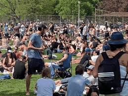 The video shows piles of blue solo cups, cardboard boxes, plastic water. Chris Selley The Trinity Bellwoods Jamboree Laid Bare Our Governments Total Pandemic Planning Failure National Post