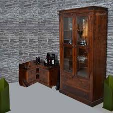 Kenzor Solid Wood Bookcase With Glass