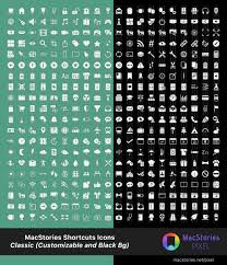 The free pack only comes with black icons but you can get the white, beige. Shortcuts Icons Macstories