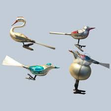 collection of mercury glass bird clip