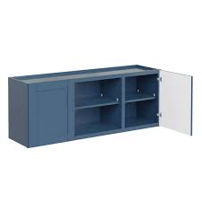 Mill S Pride Richmond Valencia Blue 23 In H X 60 In W X 12 In D Plywood Laundry Room Wall Cabinet With 3 Shelves