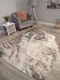 grey and pink marble effect rugs modern