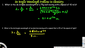 Λ= de broglie wavelength ; De Broglie Wavelength Problems In Chemistry Chemistry Physics Problem