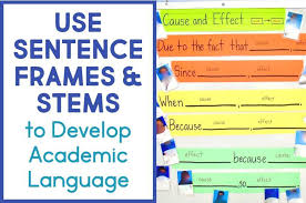 using sentence frames to develop