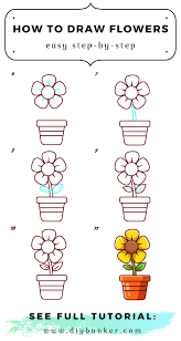 how to draw flowers an easy step by
