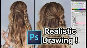 How to draw realistic hair: Speed Digital Painting Realistic Hair Drawing Youtube